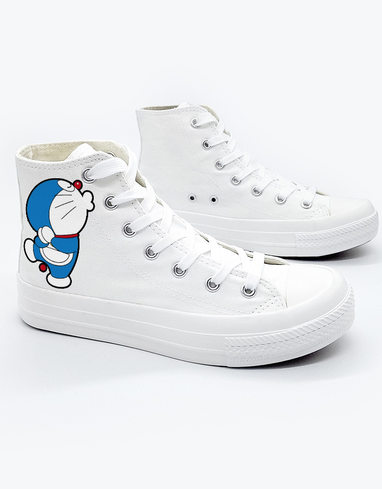 Doraemon giày máy mèo graffiti giày vải cao nữ nữ sinh viên đôi giày giày Nhật hoạt hình xung quanh - Plimsolls giày nữ thể thao