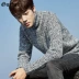 Áo len nam mùa đông dành cho nam giới Xu hướng áo len cổ cao dày của Hàn Quốc Slim Fit cổ áo thun áo khoác bomber nam Hàng dệt kim