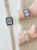 Applable Apple с AppleWatchs9 Кожаная маленькая талия тонкая талия 87SE2345Ultra Минималистская и универсальная
