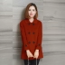 2018 mới mùa thu và mùa đông áo khoác cashmere hai mặt nữ dài phiên bản Hàn Quốc của chiếc áo len ngắn đoạn ngắn phổ biến - Accentuated eo áo áo khoác da nữ xịn hàn quốc Accentuated eo áo