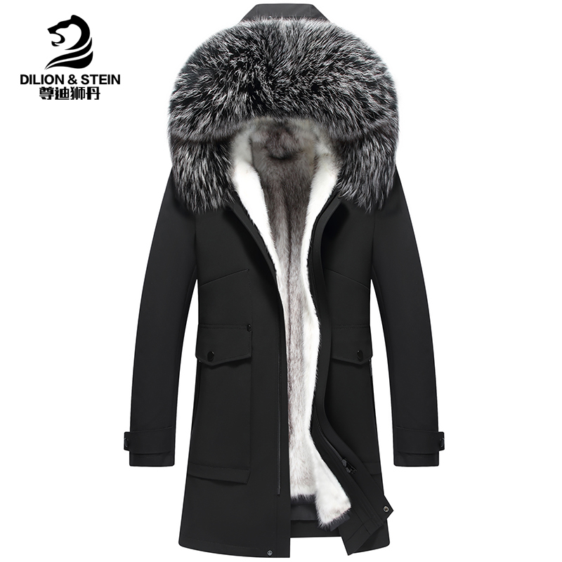 2026 New Style Parka for Men with Mink Lining, Mid-Length Fur Integrated Whole Mink Coat, Winter Fur Coat