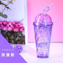 Kids water cup straw cup with straw kettle thickened solid Mori series drinking Star Air Mark cup anti-fall little fragrant wind