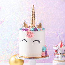 Baking party dessert table decoration unicorn horns ear eyes plug unicorn birthday cake stereo accessories