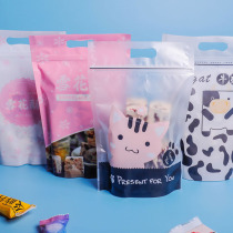 Nougat zipper self-sealing tote bag Window-opening bag Snowflake crisp cookies food candy bag Baking