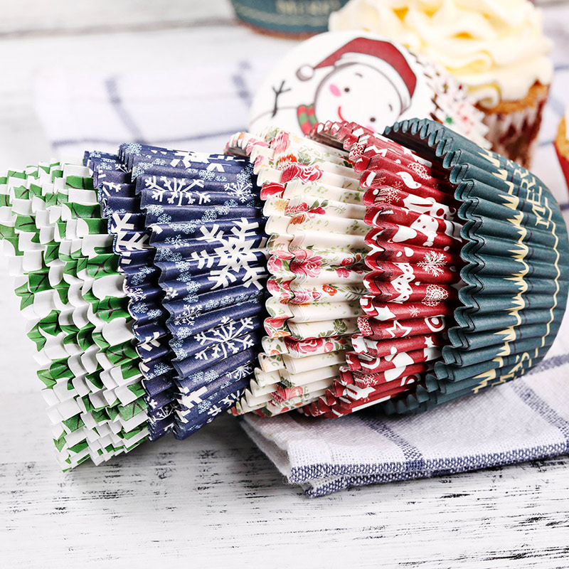 Baking Christmas Oil Paper To 125 Only Into Cake Paper ToPaper Cupcake Cupcakes SNOWY BRIDESMAID COOKIES EGG YOLK CRISP PACKAGING 