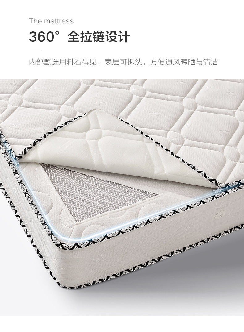 Nệm xơ dừa tự nhiên đôi thoải mái nệm lò xo độc lập sử dụng kép 1,8 m × 2,0 m dày 22 cm - Nệm nệm cao cấp