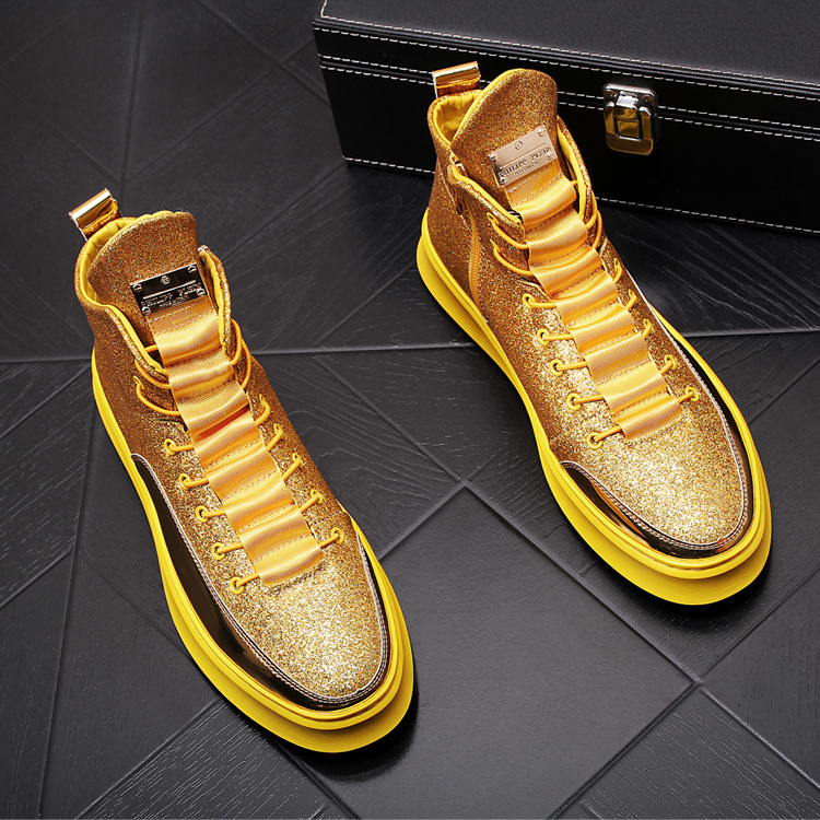 European station men's shoes spring new inner heightened golden shoes men's trend all-match high-top sneakers trendy men's Martin boots