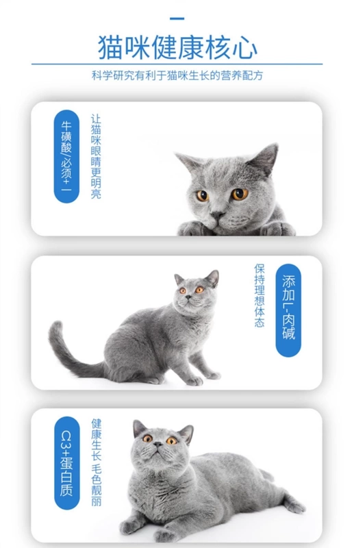 Pie Painted Cat Cat Thức ăn dinh dưỡng Thức ăn chủ yếu Thức ăn cho mèo 2kg 4 kg Gói Cá biển sâu Cá trưởng thành Mèo phổ quát Mèo Anh ngắn - Cat Staples