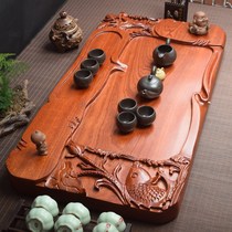 Whole piece of rosewood tea tray drainage simple household solid wood kung fu tea set Tea Sea large mahogany tea table drainage