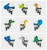 Kindergarten spring rocking room outdoor toy Park Community Childrens rolling steel rocking music PE wooden horse seesaw