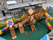 Kindergarten climbing frame room outdoor wooden slide doctor small doctor large Children crawl net drill hole sensory combination toy