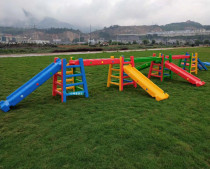 Childrens playground outdoor climbing kindergarten physical fitness training equipment carbonized solid wood plastic climbing frame combination
