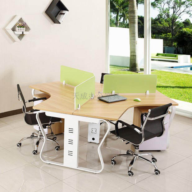 Office furniture 3-person combination desk simple and modern 6-person staff table steel frame computer desk staff card seat