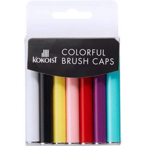 KOKOIST US nail pen brush pen cap Colorful Brush Caps 7 color package