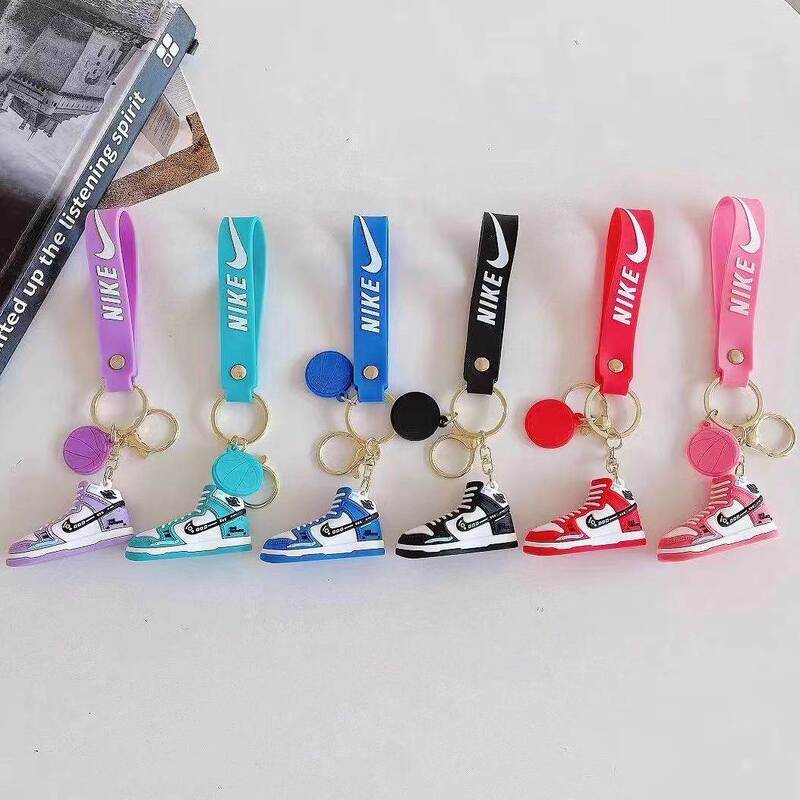 New Aj Sneaker Keychain Nike Basketball Shoe Pendant 3D Shoe Model Toy Car Backpack Decoration Small Gift