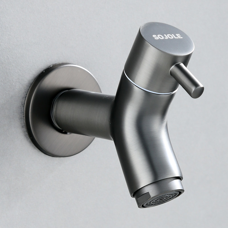 Balcony Mop Pool Tap Gun Grey Mound Pool 4 Points Water Nozzle Copper Washing Machine Tap Single Cold Quick Switch Valve-Taobao