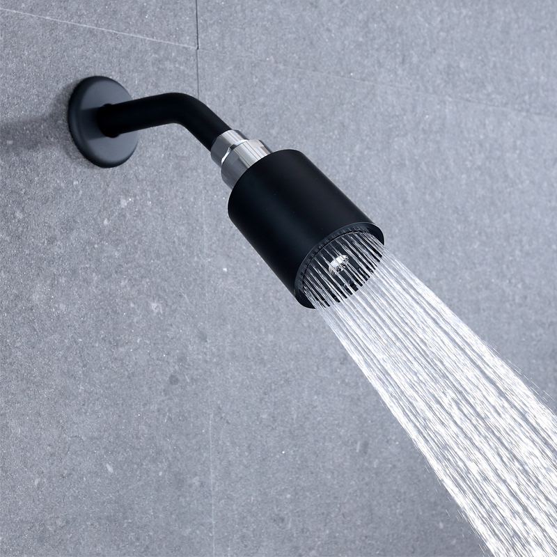Bathroom Shower Head Black Copper Top Spray Concealed Faucet Hotel Guesthouse Bathhouse Hanging Showerhead Set