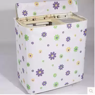 Washing machine dust cover waterproof sunscreen parallel bars double slot old double barrel protective cover double cylinder semi-automatic universal thickening sleeve