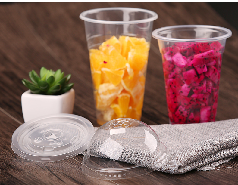 Bờ kho báu cốc dùng một lần cốc trà sữa cốc nhựa nước trái cây uống cup dày trong suốt PP cốc nhựa 100 cốc giấy đựng kem