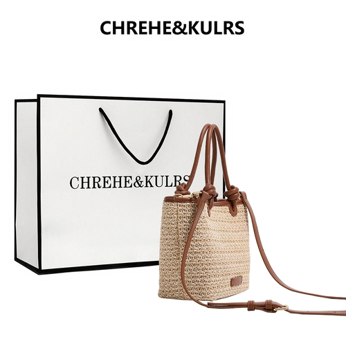 CHREHE&KULRS Летняя плетеная портативная корзина, сумка на одно плечо