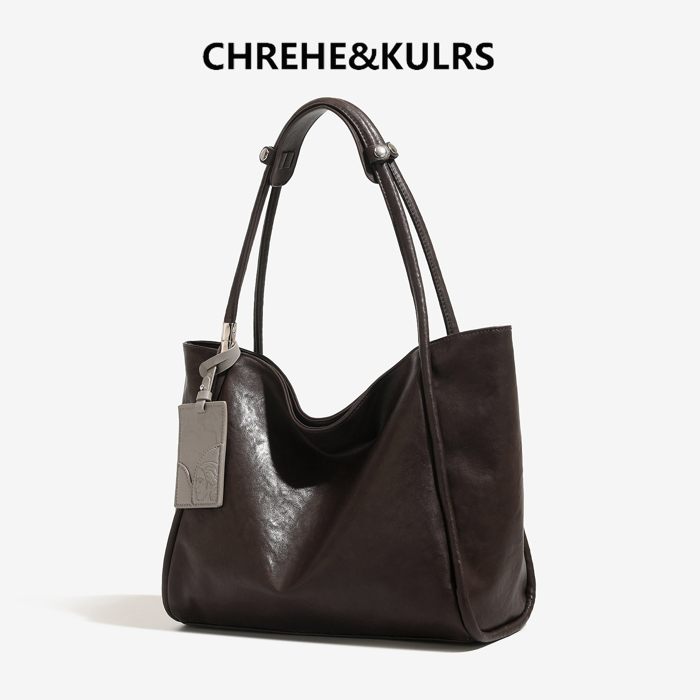 CHREHE&KULRS Niche Genuine Leather Large Capacity Tote Bag for Women 2026 New Arrival Commuter Shoulder Underarm Bag - Thumbnail 6