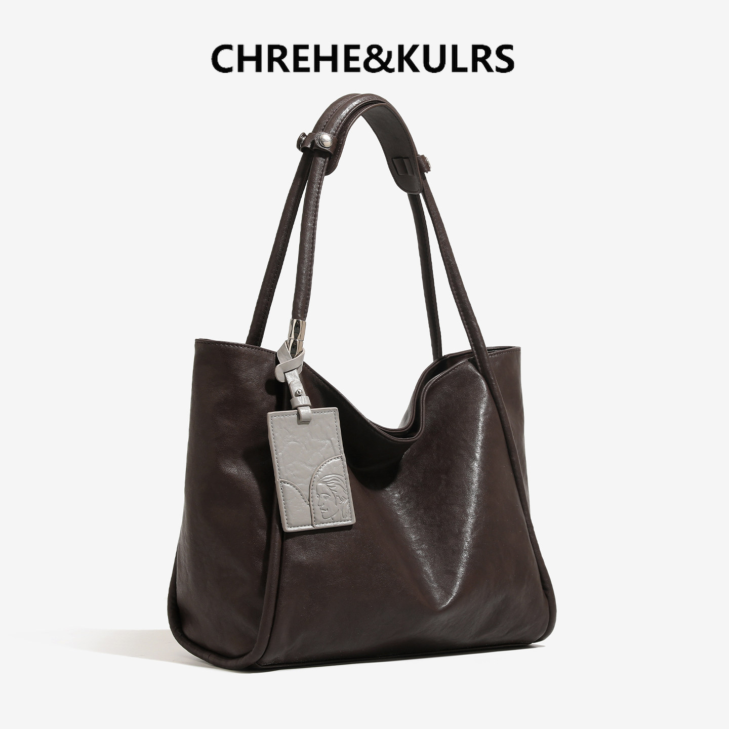 CHREHE&KULRS Niche Genuine Leather Large Capacity Tote Bag for Women 2026 New Arrival Commuter Shoulder Underarm Bag - Thumbnail 5