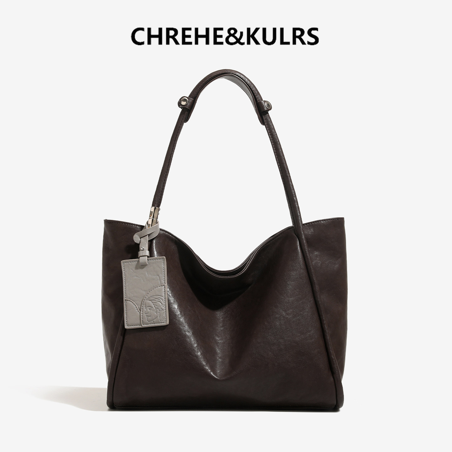 CHREHE&KULRS Niche Genuine Leather Large Capacity Tote Bag for Women 2026 New Arrival Commuter Shoulder Underarm Bag - Thumbnail 2