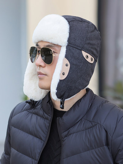 Hats for Men and Women, Autumn and Winter Lei Feng Hats, Thickened for Youth, Suitable for Riding Electric Bikes Outdoors, Windproof, Cold-Proof, Warm Cotton Hats, Trendy