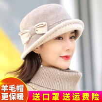 Hat Womens autumn and winter wool hat Korean version of Joker tide casual hat fashion beret mother warm fisherman basin hat