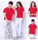 Jinguan 19 mới áo thun cotton quần nam và nữ cỡ lớn nửa tay áo Jiamusi nhóm nhảy vuông mua đồ thể thao - Thể thao sau