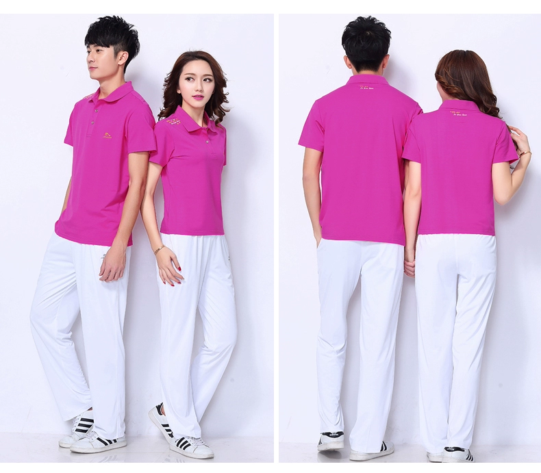 Jinguan 19 mới áo thun cotton quần nam và nữ cỡ lớn nửa tay áo Jiamusi nhóm nhảy vuông mua đồ thể thao - Thể thao sau