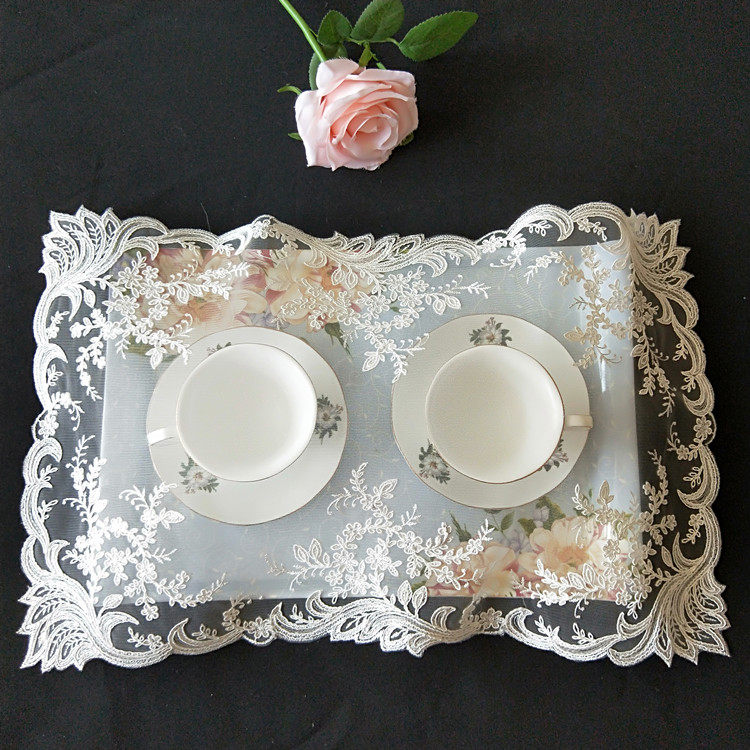 American tennis lace lace embroidered table cloth cover towel bed head cabinet microwave oven notebook tea tray tea set decoration cloth