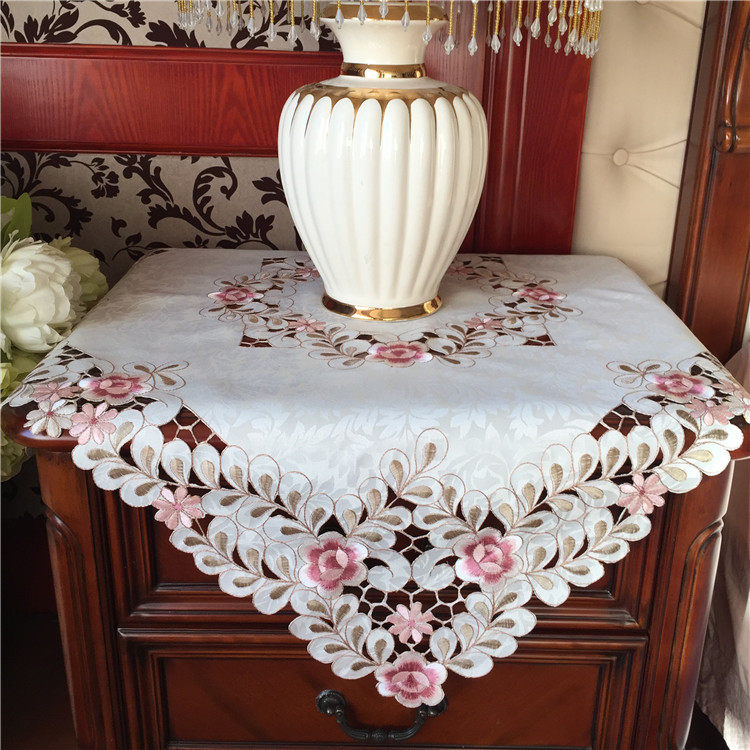 Foreign trade original single factory direct sales European pastoral style high-end embroidered tablecloth refrigerator cover dustproof cloth universal cover towel