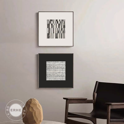 Recalling the ancient wabi-sabi style abstract bedroom paintings, minimalist art black and white wall hangings, modern entrance hall high-end decorative paintings