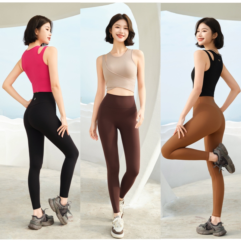 Youyue Fashionable Yoga Beautiful Back Summer Naked Feeling Comfortable Fixed Cup Vest High Waist Pants Sports Pilates Fitness Clothing