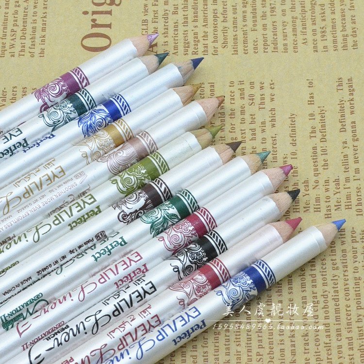 Kết cấu là màu siêu tốt 12 cây bút kẻ mắt nhiều màu Màu sắc COS COS chống nhòe có thể dùng làm chì kẻ viền môi - Bút kẻ mắt chì kẻ mắt innisfree