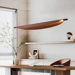 Japanese Style Quiet Style Restaurant Chandelier Retro Leaf Tea Room Bar Dining Table Lamp Creative Stylish B&B Study Strip