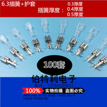 Terminal 6 3 Reed Cold Press Terminal 6 3mm Copper Reed Terminal Sheath 100 Set