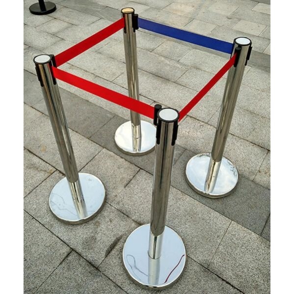 2m U-shaped airport subway one-meter line railing seat foldable isolation belt warning 3m telescopic belt fence bank