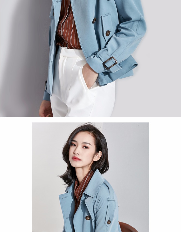 [198 nhân dân tệ mới] Fan Ximan áo gió giản dị đoạn ngắn 2018 xuân mới phiên bản Hàn Quốc áo sơ mi dài tay áo khoác blazer nữ