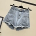 Quần short denim bó sát nữ mùa hè Phiên bản Hàn Quốc của sinh viên lỏng lẻo eo cao hoang dã béo mm cỡ lớn 200 kg một từ quần nóng quần jean nữ đẹp Quần jean