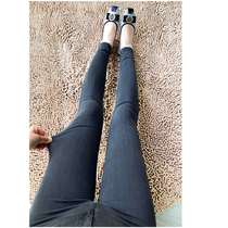 Italy Cs linen cotton four-sided elastic non-deformable comfortable high waist thin buttocks skinny jeans women