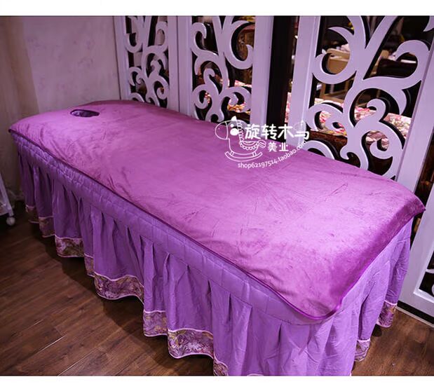 SPA dầu thơm trải giường vẻ đẹp tấm kết cấu vải khăn trải giường đơn massage vẻ đẹp trượt với lỗ - Khăn trải giường ga giường màu xám