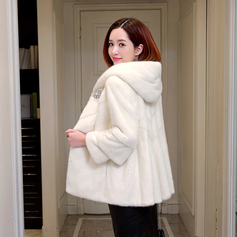 Henning Mink Fur Coat Woman Whole Mink With Long Version of Lianhood 2021 New Import Little Mink Fur Fur Fur Coats