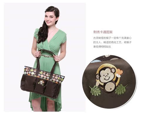 Phim hoạt hình thời trang Anh Colorland Túi xác ướp công suất lớn đa chức năng đeo vai Túi mẹ và gói trẻ em túi bỉm sữa thời trang