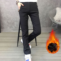 Outdoor plus suede punching pants woman autumn winter large yard wear resistant windproof and waterproof grip suede thickened warm mountaineering long pants