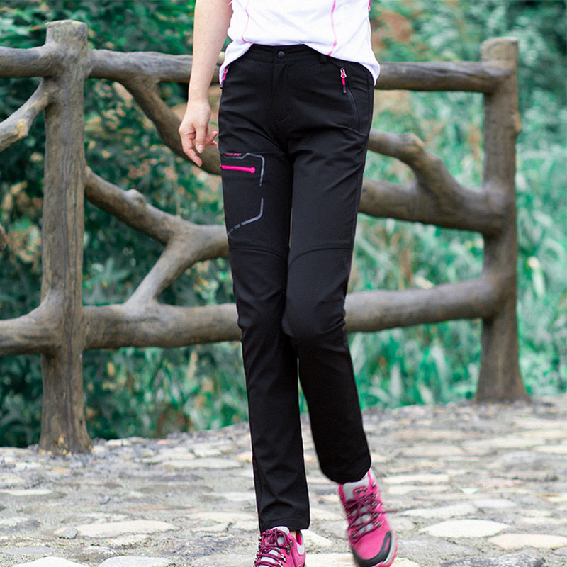 New spring autumn outdoor punching pants woman waterproof and breathable repairing body display slim elastic large size for running climbing long pants