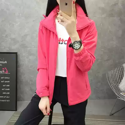 Sports outdoor spring and autumn men's and women's couple stormtroopers silver fox velvet windproof waterproof breathable hiking mountaineering clothes