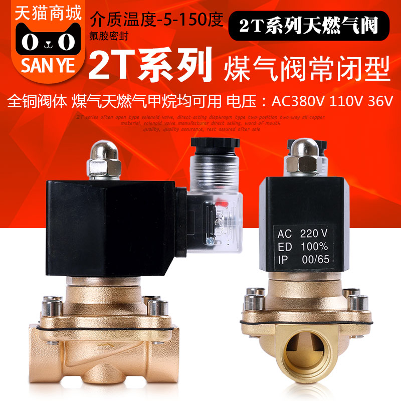 Yamano gas solenoid valve natural gas solenoid valve 4 minutes 6 minutes 1 inch 2 inch AC380V110V 36V