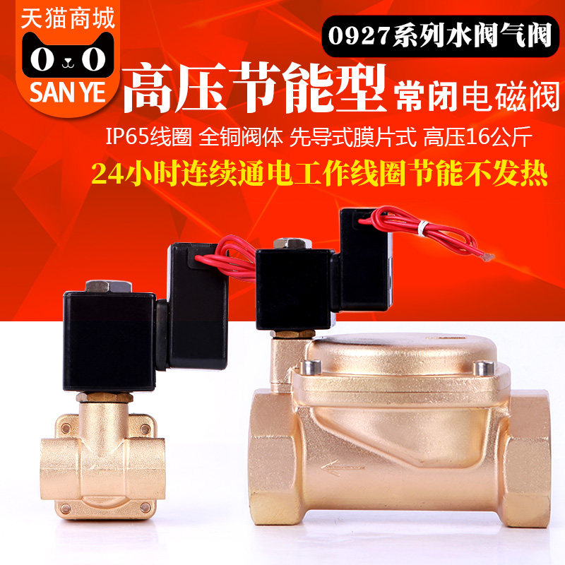 Normally closed energy saving without heating solenoid valve water valve high pressure 16Kg2 points 4 points 6 points 1 inch etc. AC220V 24V